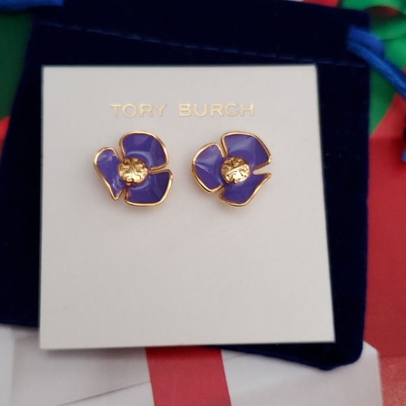 Tory Burch Enamel "Fleur" Earrings, Final PRICE - Picture 3 of 7